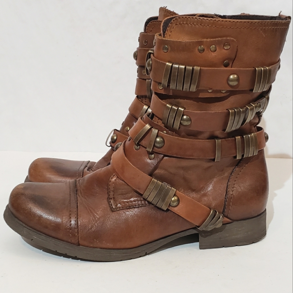 Aldo moto biker boots stud and straps